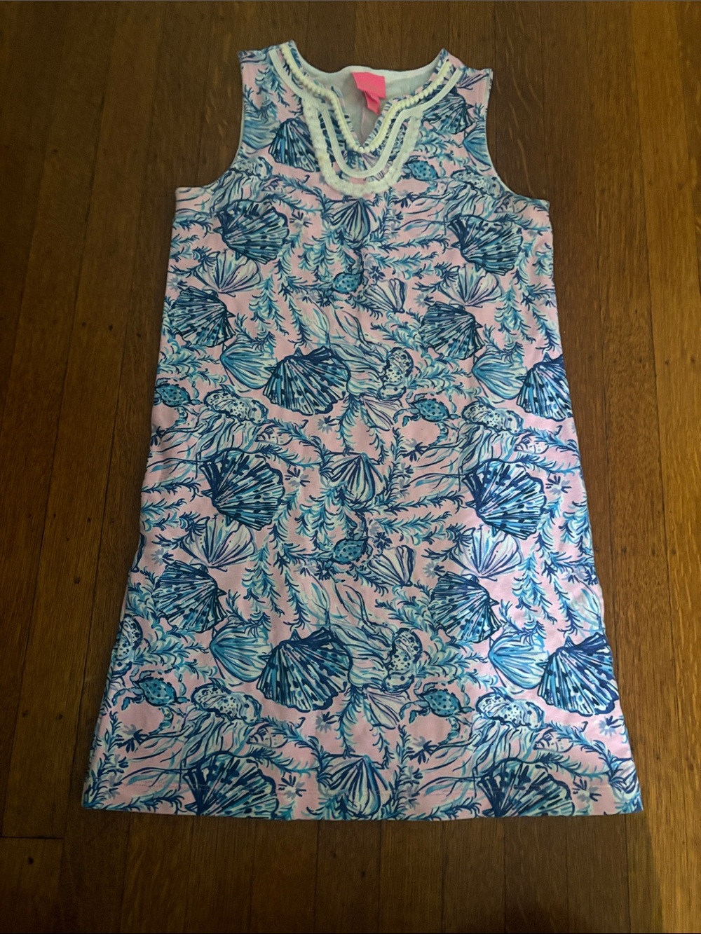 Lilly Pulitzer Pink Dress with Blue Shell Print